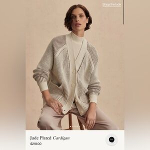 NWT Varley Jude Plaited Cardigan  – SOLD OUT Birch/Deep Taupe – Size
